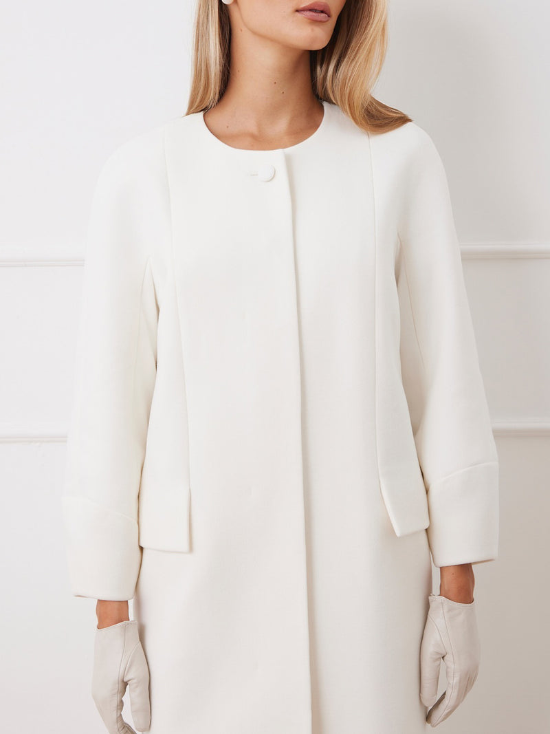 Elena Round Neck Single Breasted Coat