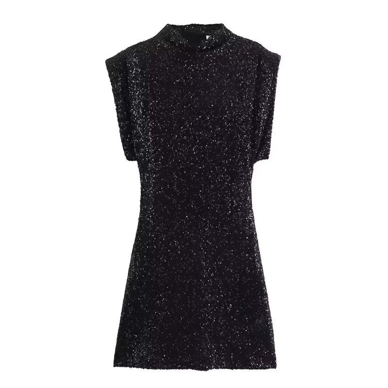 Stella Sequin Shoulder Dress