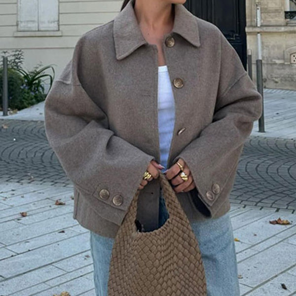 Adele Casual Polo Collar Short Jacket